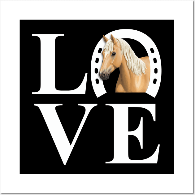 I Love Horses Palomino Horse Wall Art by csforest